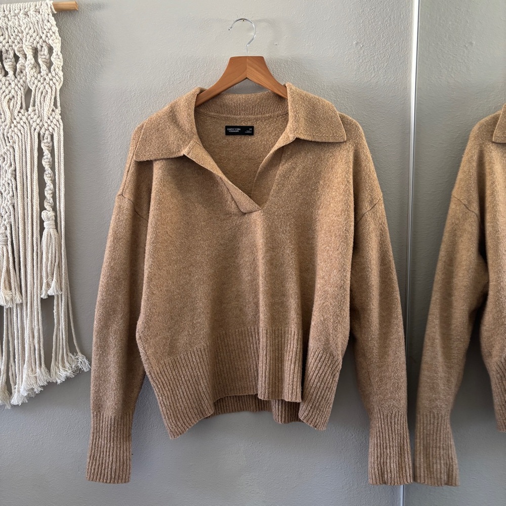 Simply Vera Wang V-Neck Sweater - Brown